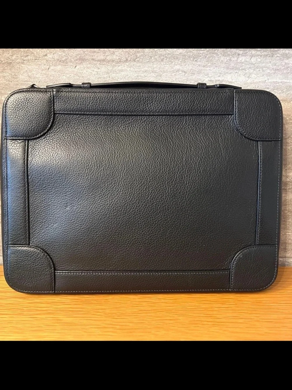 Mulberry Black Pebbled Leather Zip-Around Laptop Folio